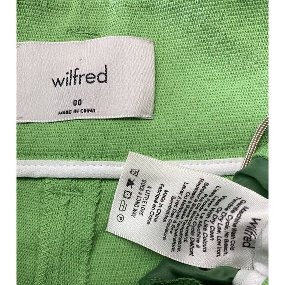 WILFRED Shorts Size 00 Paperbag Elastic Tie Waist Green 3” Inseam Pockets - Picture 5 of 6